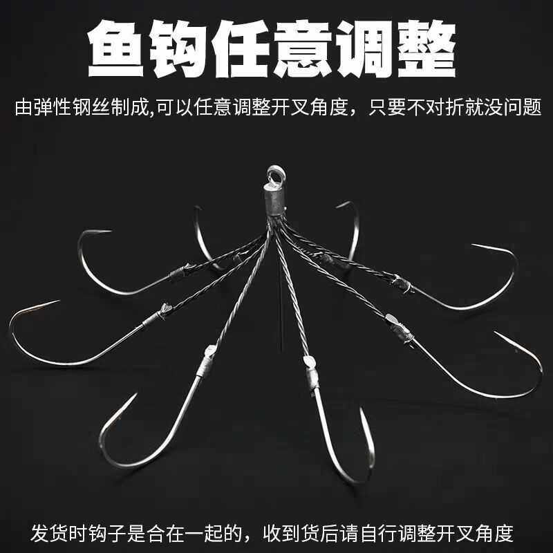锚钩钢丝锚鱼钩三爪4爪五爪六爪八爪钩有倒刺锚鱼钩8本钩锚钩大全