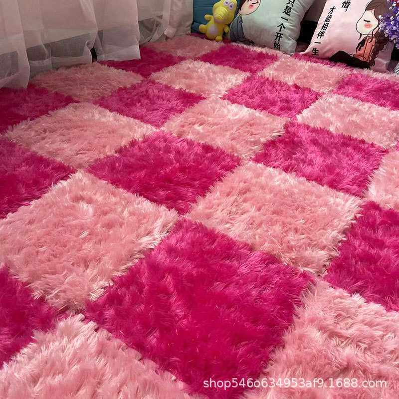 长毛拼接绒垫卧室拼接地毯床边地毯飘窗垫保暖垫加厚6060