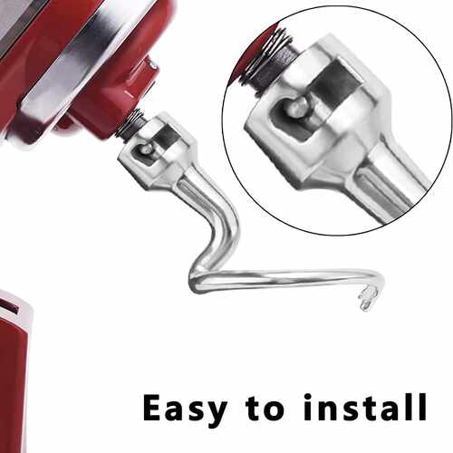 Dough Hook 立式搅拌机面团钩K45DH不锈钢面团钩适用Kitchen Aid