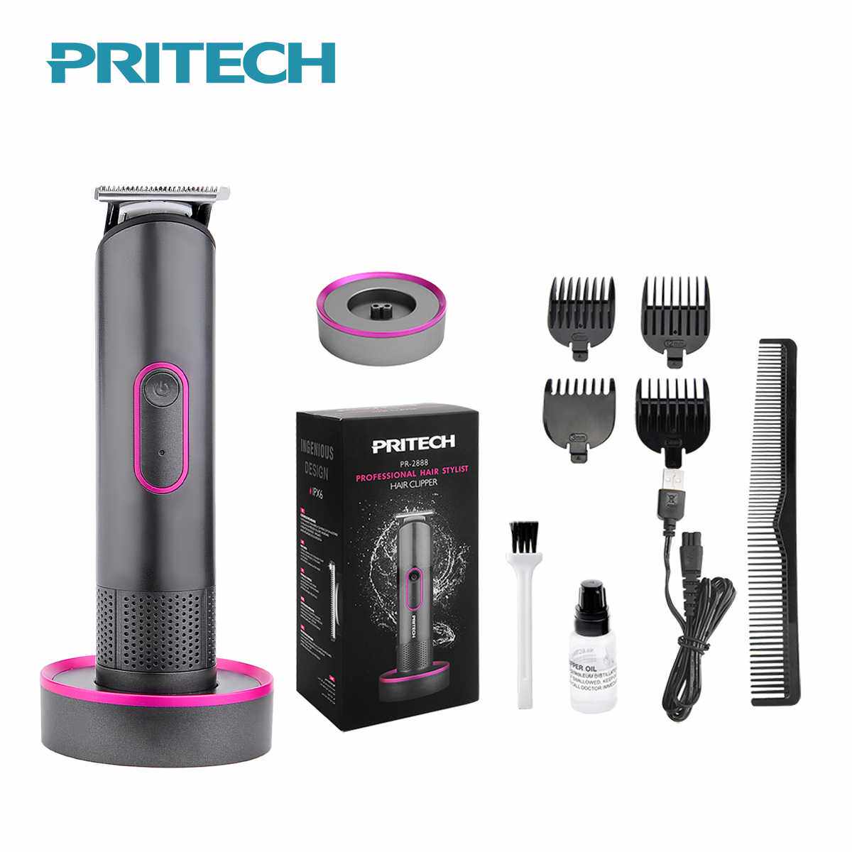 PRITECH电动剪发理发器电推剪座充防水家用发廊理发推子