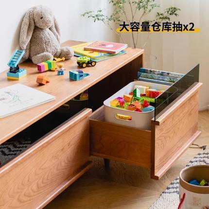 欧樱桃木电视柜客影厅小户北音型落地柜家用全实木原木现代电视柜