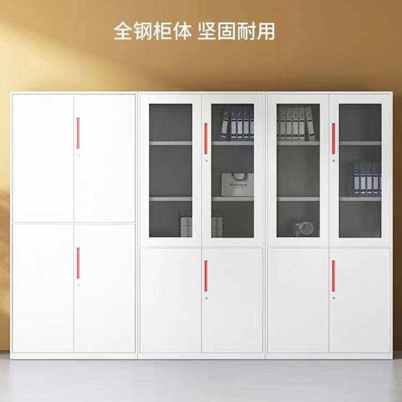 铁皮文件柜办公室矮柜档案柜资料柜钢制财务凭证柜储物柜带锁书柜