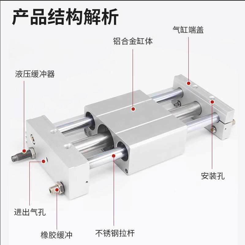 磁偶式无杆气缸CY1L10/15/20/25/32/40-100/200/300/400/500