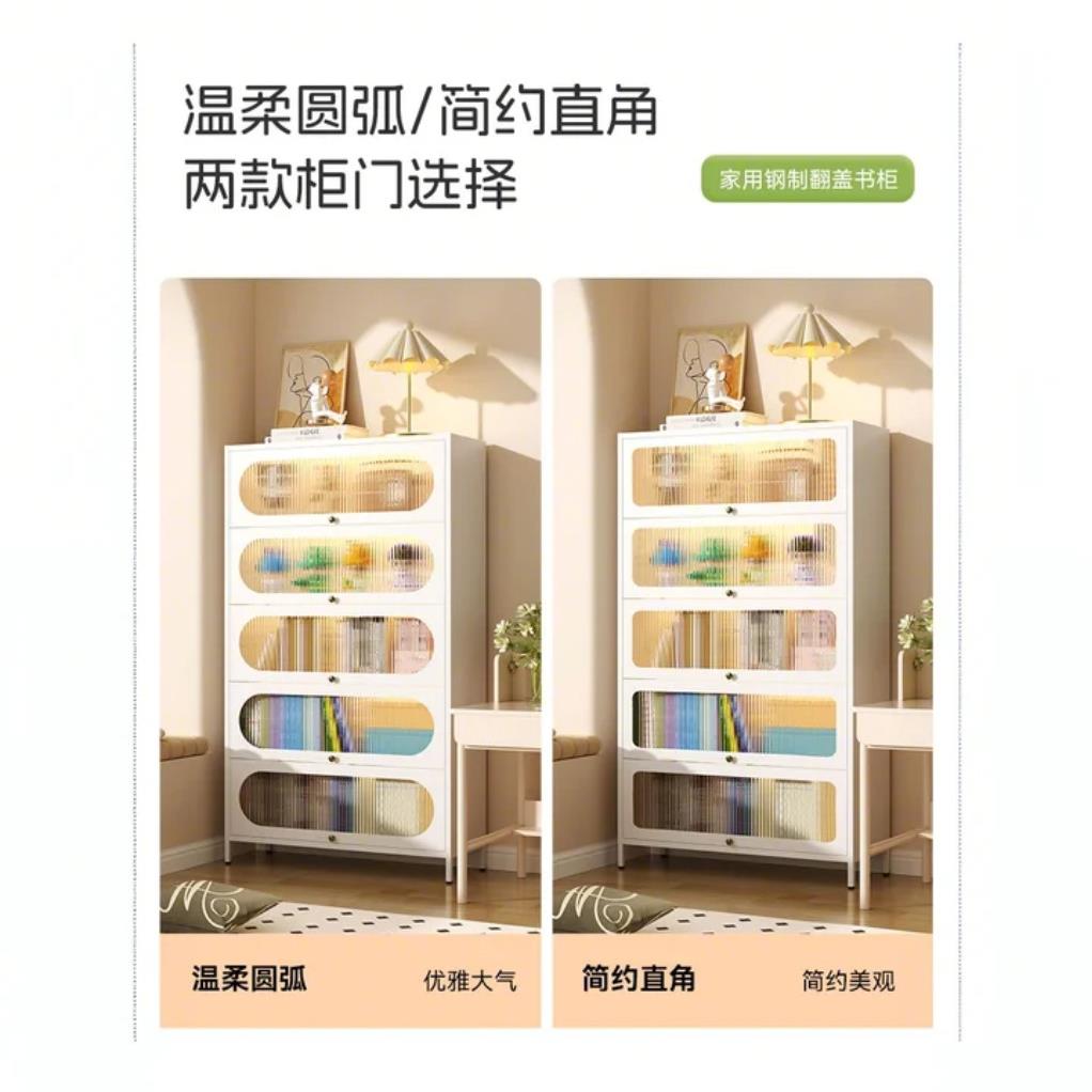 钢防UFK用尘书柜玻璃带门架落地多制层家书收纳格子柜储物柜铁皮