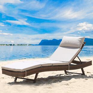 跨境户躺椅外藤露台阳台躺编游泳池沙滩椅别墅室外庭院海蒂躺椅户