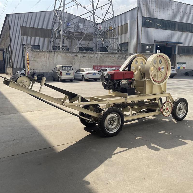 颚式破碎碎机石岩铁石石灰灰石鹅卵矿石石机移动式PE200*30建筑垃