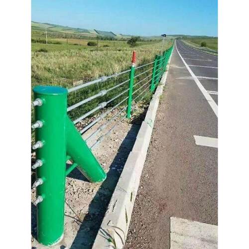 浙江高速公路景区不锈钢绳护栏钢丝绳栏杆高速五绳钢丝绳护栏国家