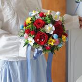 小王子手捧花童话配色主题红玫瑰永生花求婚花束婚礼领证花球