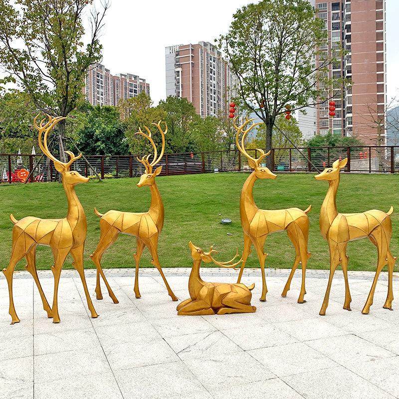 户外抽象几何梅花鹿雕塑样品屋展示中心社区草坪块面动物摆件商场,家居饰品,户外/庭院摆件,淘宝优惠券,粉丝福利购,淘宝优惠卷