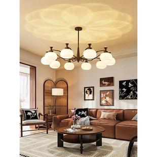 枝形吊灯客厅2025新风格 胡桃色大厅灯无障碍豪 柿子中世纪南洋风格