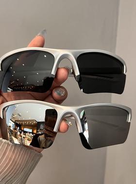 时尚户外男女骑行眼镜开 车专用太阳眼镜防晒紫外线 线眼镜银色太