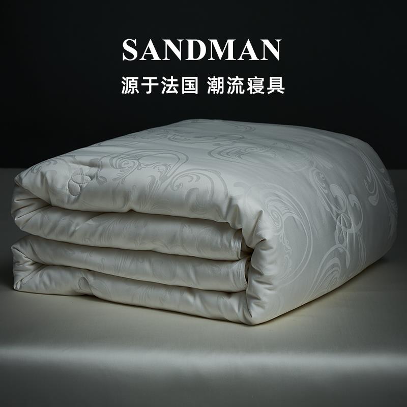 SANDMAN蚕丝被高档提花被子冬被春秋被空调被纯棉四季被全棉被芯