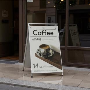户外广告牌 不锈钢落地店门口海报展示架手提可折叠指示牌定制