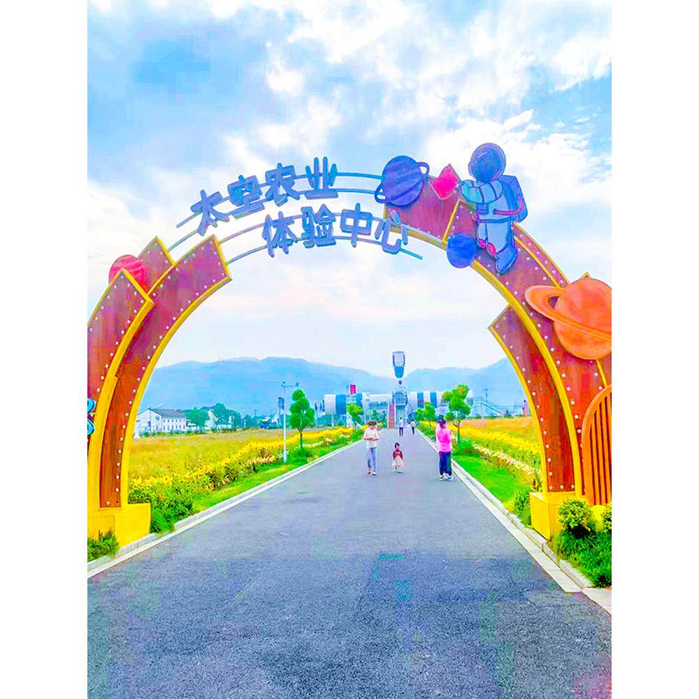 大型不锈钢门头雕塑定制厂家园林景观玻璃钢金属拱门钢结构造型