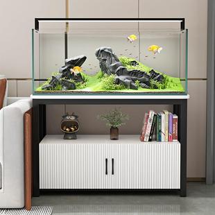 鱼缸架超强承重置物架鱼缸底柜双层家用客厅定制80cm落地鱼缸架子
