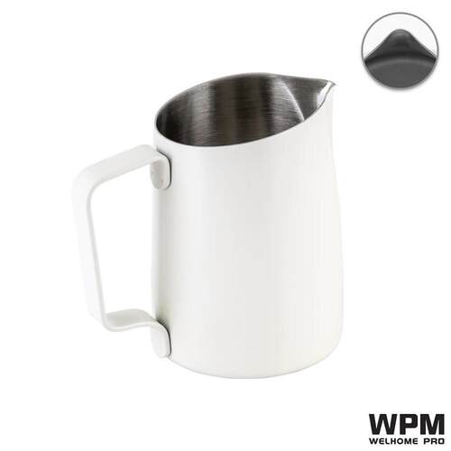 WPM惠家拉花缸450ml咖啡拉花杯奶泡杯拉花奶缸不锈钢斜口尖嘴圆嘴