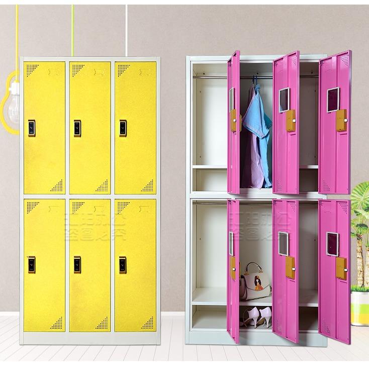 HY-CSGYG钢制彩宿色更衣柜员工储物柜带舍柜锁加厚多门铁皮寄存浴