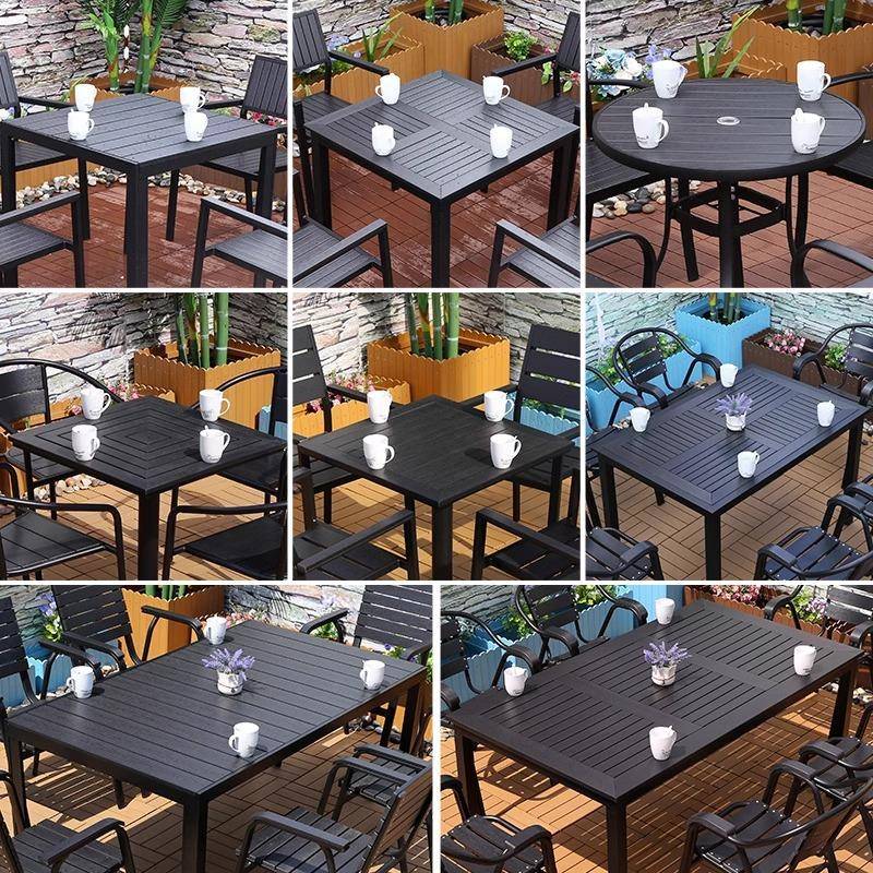 室约外防腐木塑桌椅现代小简休闲户外木桌椅组合庭院花ZY-1145园
