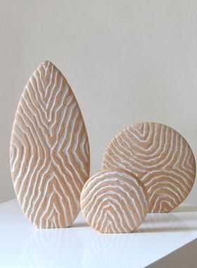 象有形/创意北欧风 原木雕刻 艺术手工雕刻肌理 家居桌面装饰摆件