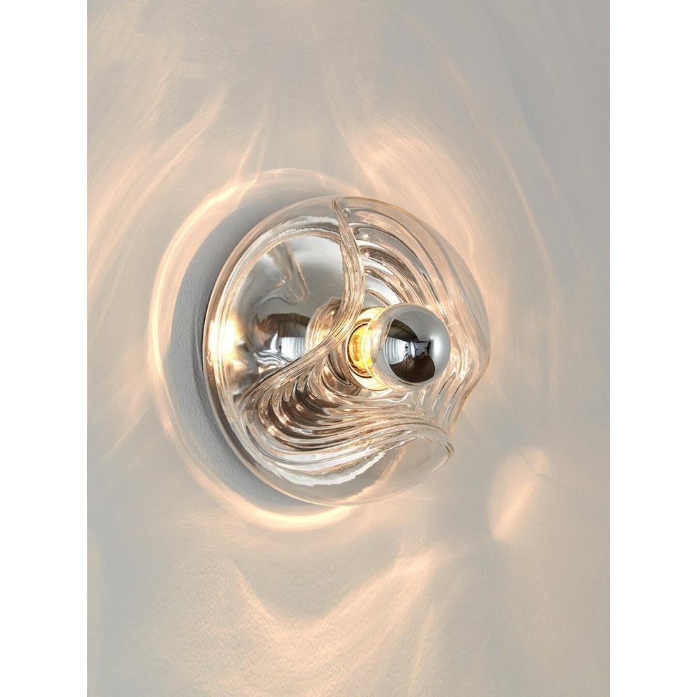 德国设计师中世纪玻璃壁灯过道入口灯包豪斯波浪图案餐厅卧室床头