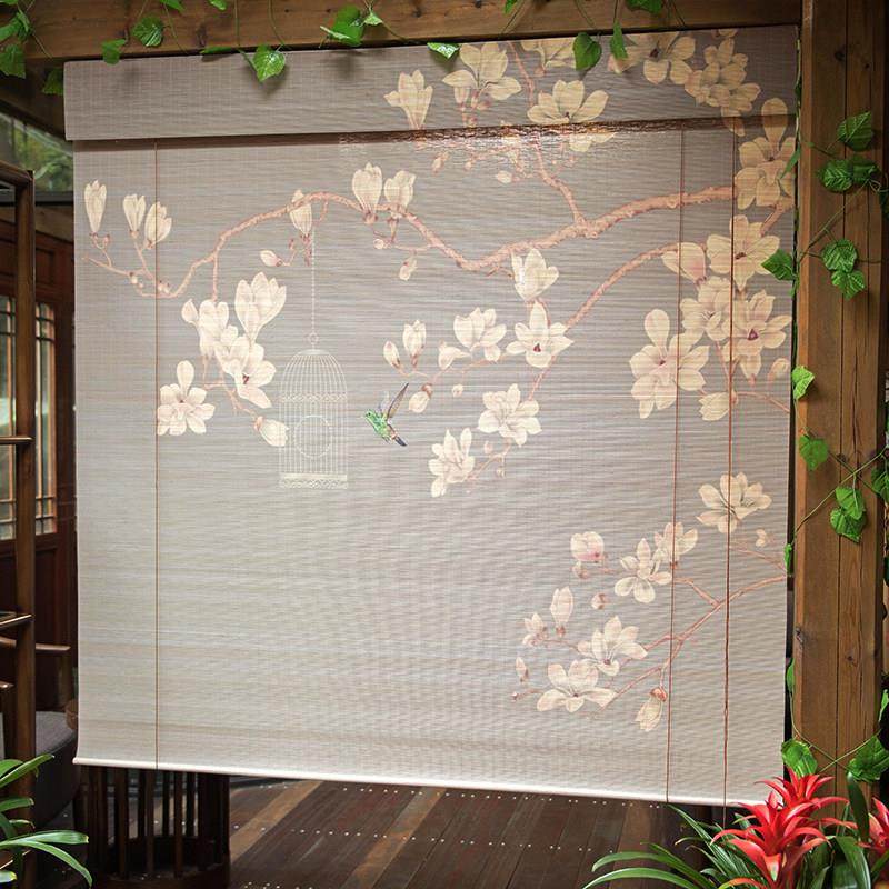 竹帘卷帘隔断帘门帘遮光免打孔自动升降窗帘新中式玄关拉帘屏风帘,居家布艺,卷帘,淘宝优惠券,粉丝福利购,淘宝优惠卷