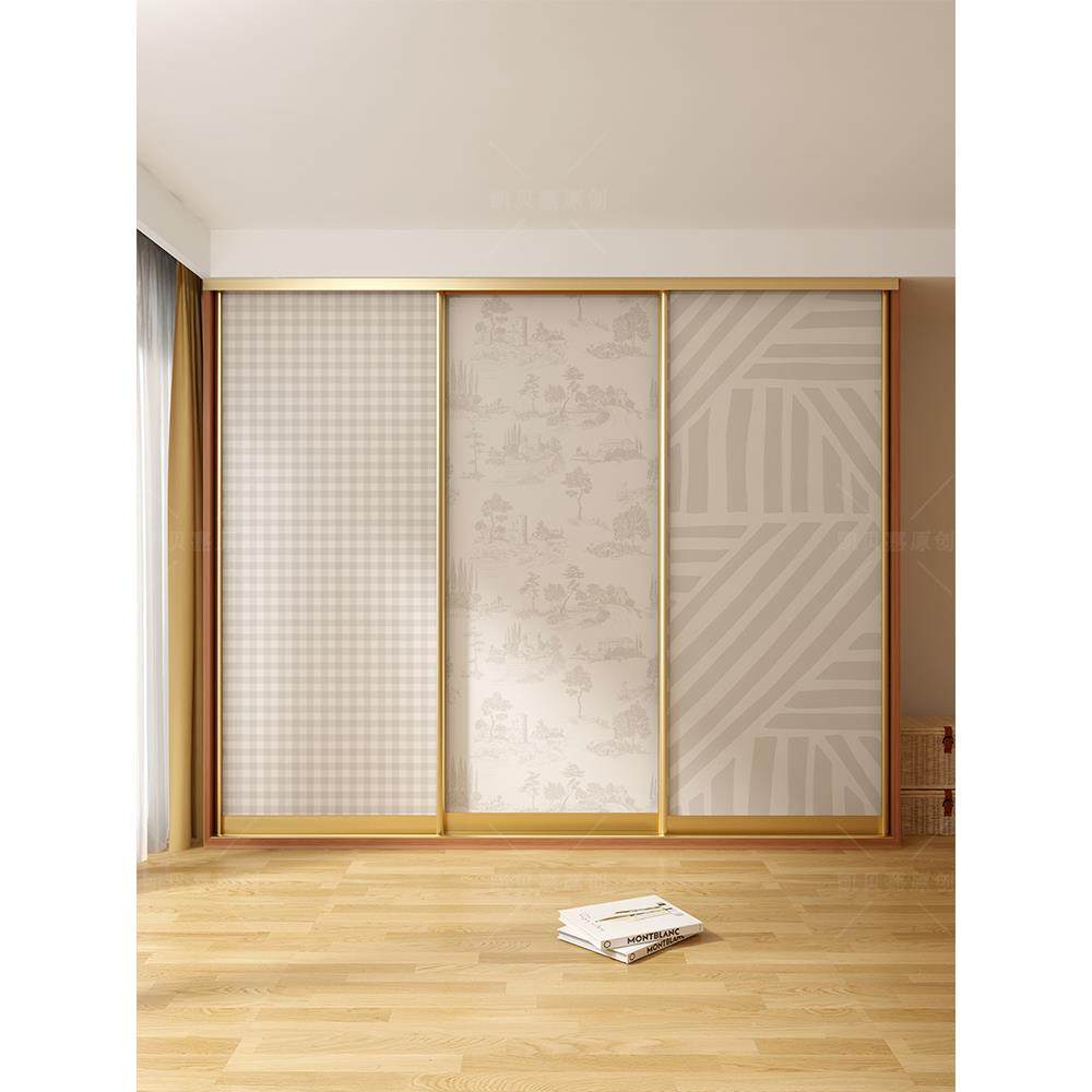 凯贝嘉衣柜柜门贴纸柜子玻璃推拉门移门翻新改造自粘法式贴膜遮丑