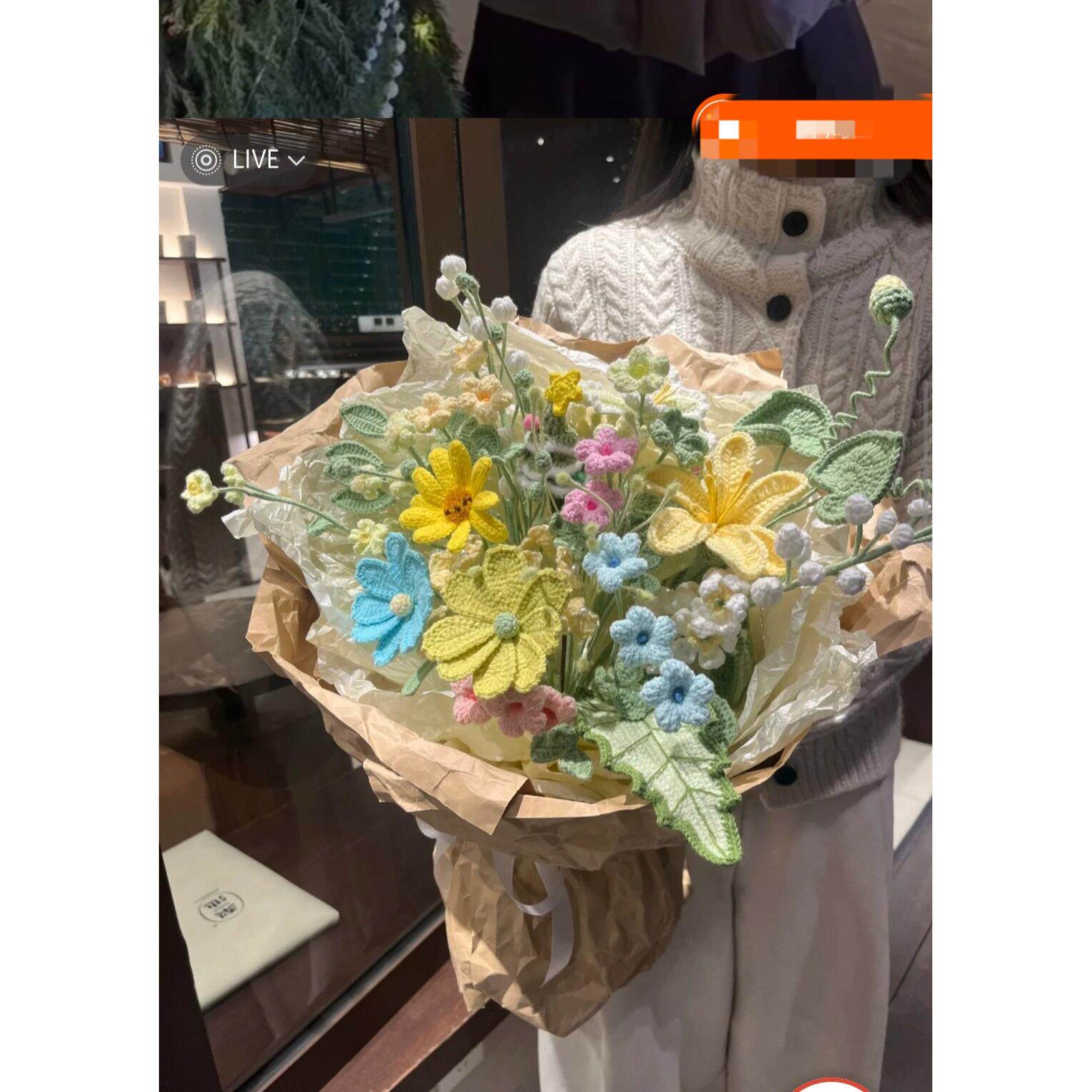 手工编织闺蜜玫瑰针织毛线成品花束高考生日礼物送女友母亲节日礼