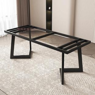 简约岩板桌腿支架瓷砖大理石餐桌脚底座办公桌桌脚金属桌子架支撑