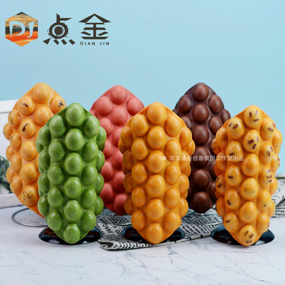 仿真硬弹鸡蛋仔模型香港小吃带支架蛋仔皮道具假样品展示可定制