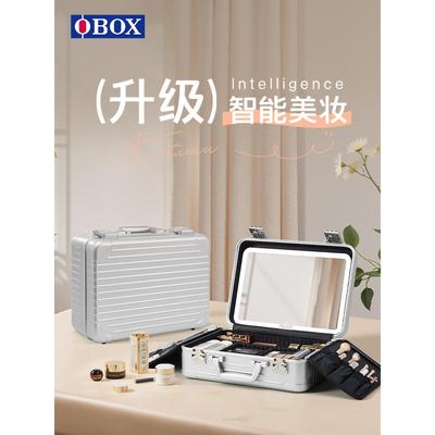OBOX16寸手提化妆箱专业跟妆师带灯镜子化妆师专用跟妆箱可套拉杆