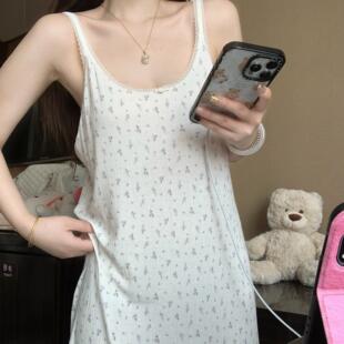 夏天莫代尔碎花吊带睡裙女款2025新款夏季可外穿洋装睡衣家居服