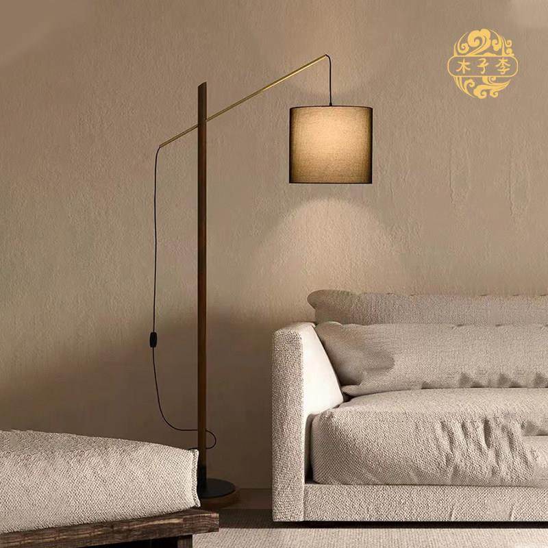 覆古实木落地灯客厅沙发旁中古诧寂风卧室创意简约立式钓鱼灯具,家装灯饰光源,装饰落地灯,淘宝优惠券,粉丝福利购,淘宝优惠卷