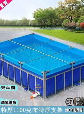 帆布养殖池鱼池带支架方管特厚刮刀耐磨池锦鲤大型环保防冻液