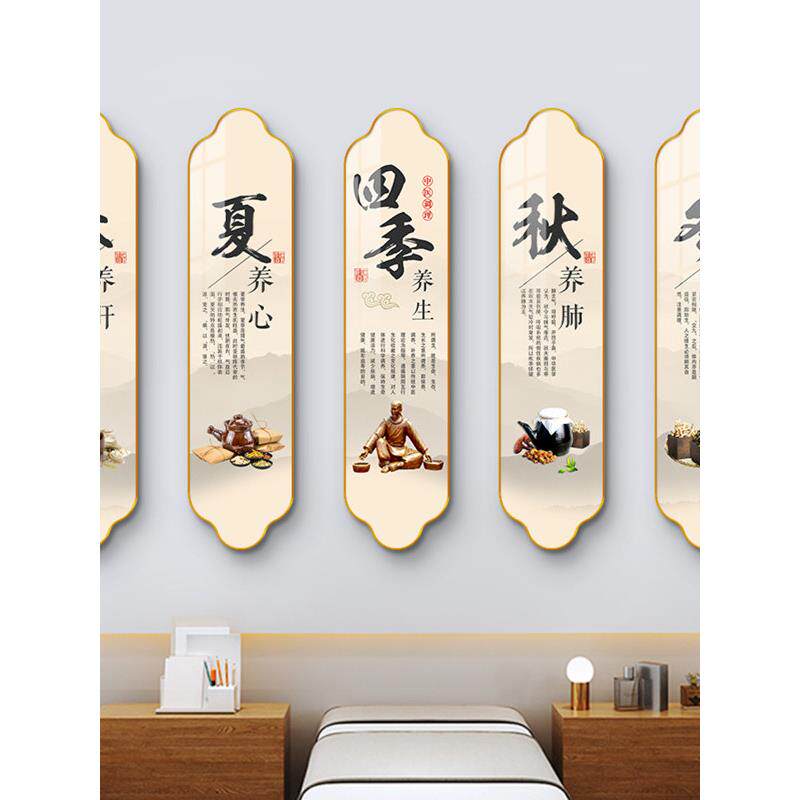 中医博物馆青通护理挂画美容院墙面装饰画四季养生中心文化墙壁画