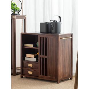 乌金木茶水柜实木移动侧边柜茶桌烧水台边几家用小茶台一体柜餐柜