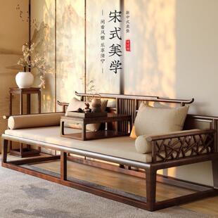 新中式罗汉床专用垫子五件套2025新款红木实木沙发坐垫椅垫可拆洗