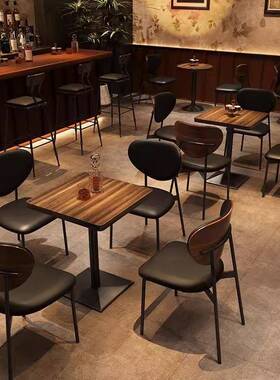 美式zou14725餐酒商用桌合清吧实木餐桌西餐组厅威士忌吧复古桌吧