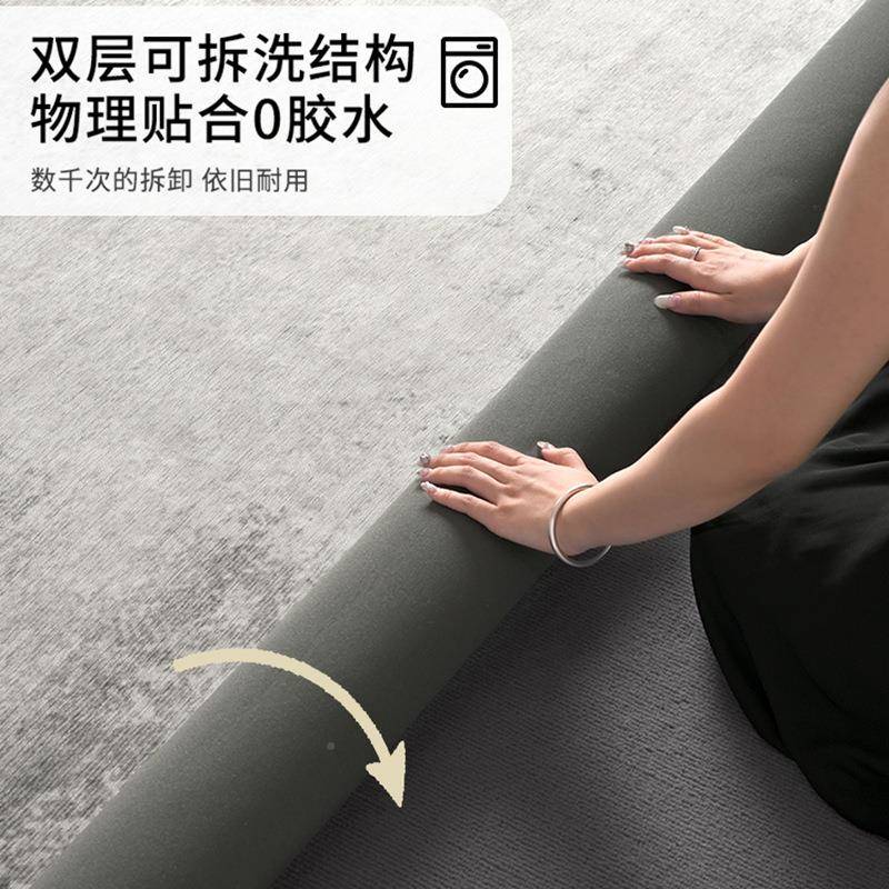 可拆洗地胶毯客厅卧室加层厚JX-KCX00可拆卸机洗双水洗无地垫零胶
