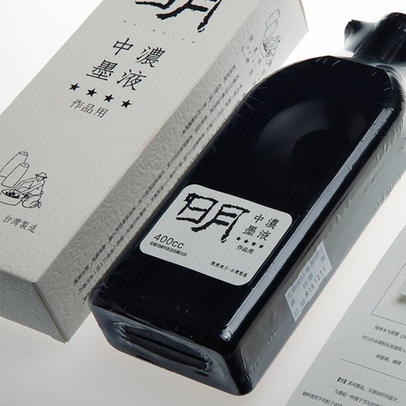 明墨系列中浓墨液400cc1000cc大瓶书法毛笔国画创作专用墨水