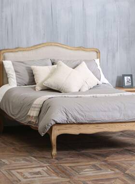 RH法1式复古实木床美式C4010-40高背橡简木主卧做8旧.51.米双人床