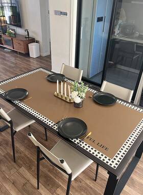 9WOR轻奢氛长围油感桌布防水F76879HH防洗餐桌布方形茶几免台