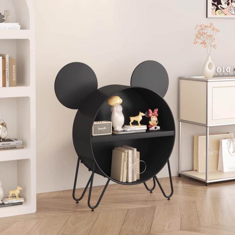 小户型客厅沙发边几床可移VSM动色圆形边几卡通创黑卧室头柜置意