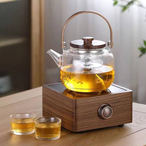 厂家直供煮茶电陶炉茶炉 商用迷你  胡桃木实木电陶炉多功能家用