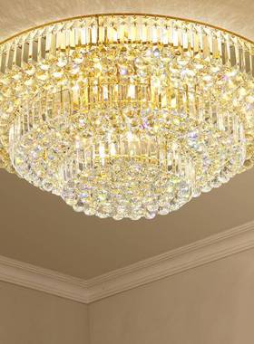 客厅灯简灯气约现代大83171家顶用led水晶吸灯卧室蛋糕圆形灯具