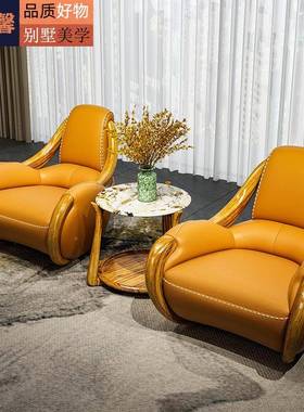 时尚1olx-Q002简约沙发木234奢组合客厅意式轻风格优质皮高端乌金