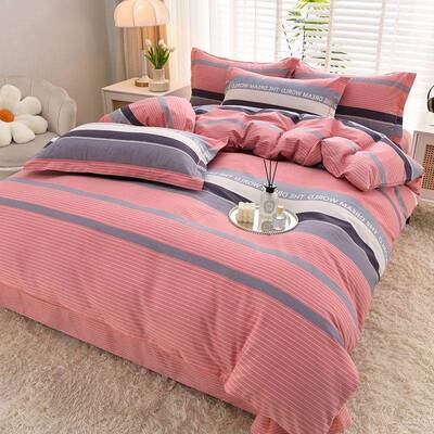 加厚磨四毛四件100pxx10032纯棉床单被套套婚庆床用品上通用季