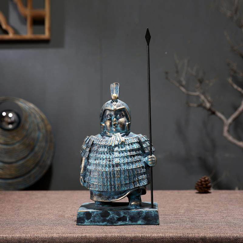 办新中式居兵马俑摆件创意复古家室桌面树脂工艺公品书11lt1602柜,家居饰品,装饰摆件,淘宝优惠券,粉丝福利购,淘宝优惠卷