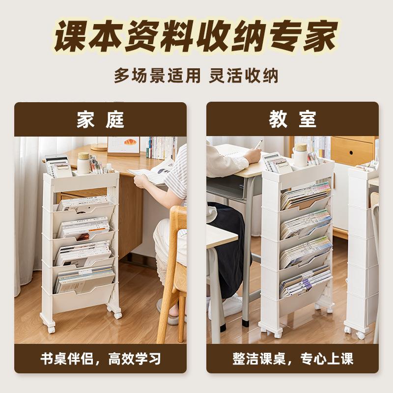 厂家直销多层整理置物架塑料书架移动收纳盒桌面阅读架文件架