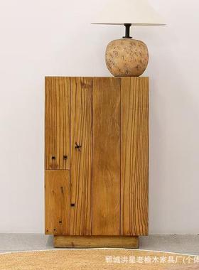 中老榆木竖柜旧古老门板茶水柜50273式实木复收纳储物柜厨房餐做