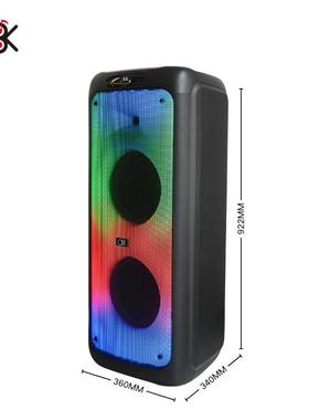 O18OK1050双0寸喇-叭大功率无品牌/音箱户外大音量K炫彩灯音响带